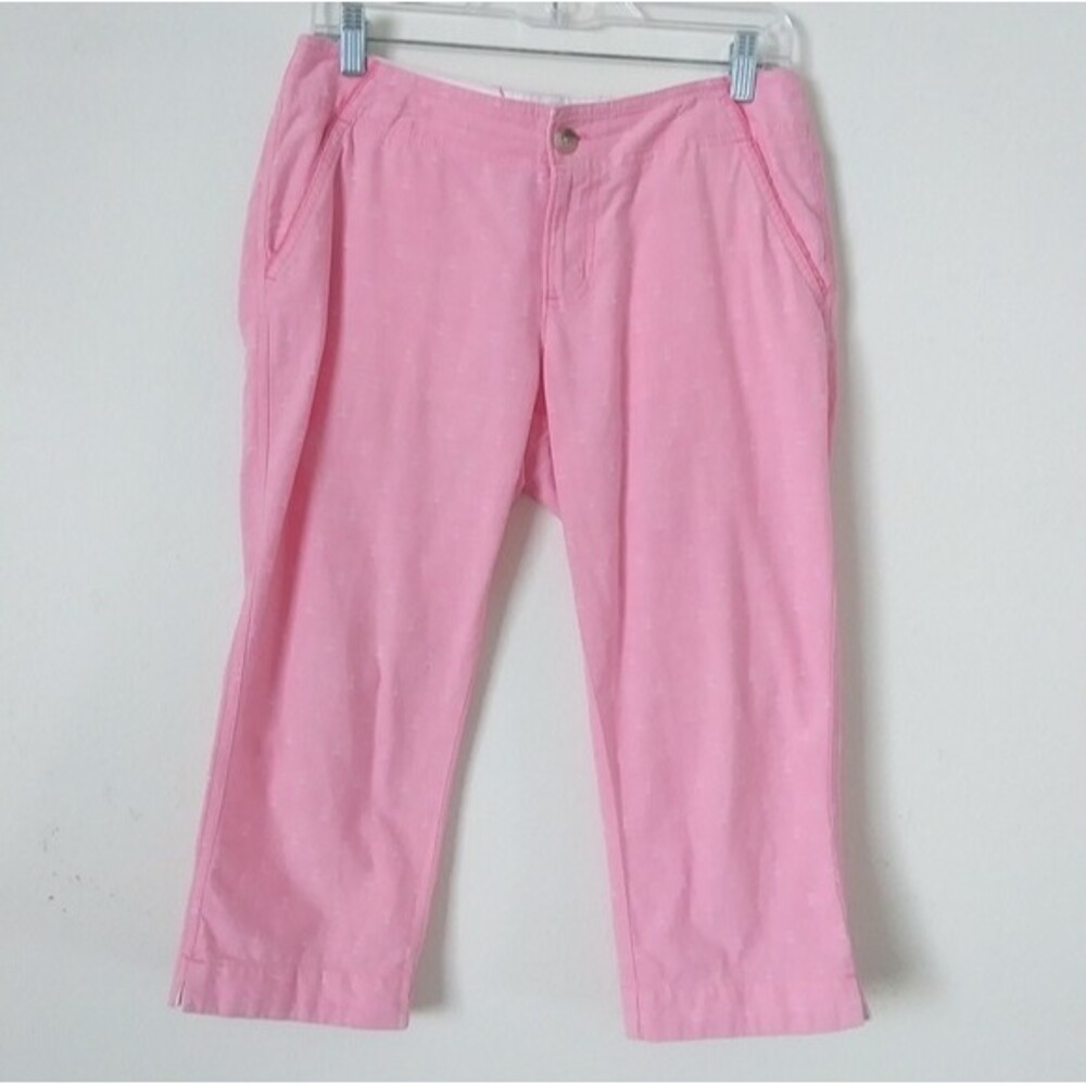 Columbia PFG Pink Anchor Print Capris, Women's 6